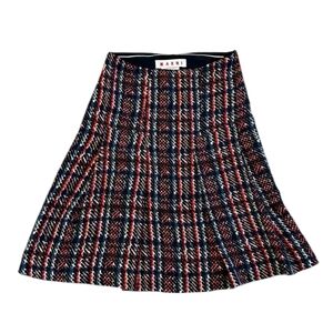 MARNI Pleated A-line Plaid Silk Blend Mini Skirt  EU 38 (U.S. 8)